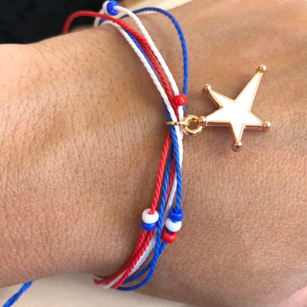 Patriotic Multicolor/Layers Handmade Bracelet - Picture 10 of 15